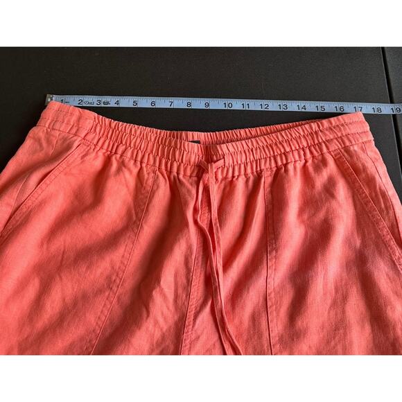 J.Crew New Seaside Pant Pink Pull On Linen Blend Relaxed Straight Leg Large - Picture 9 of 12